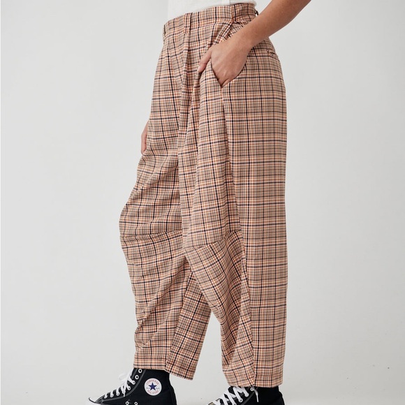 FREE PEOPLE TURNING POINT TROUSER - NEUTRAL COMBO, SIZE 10 1371 - Picture 2 of 9